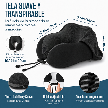 Almohada de viaje con capucha | Privacidad y cero interrupciones
